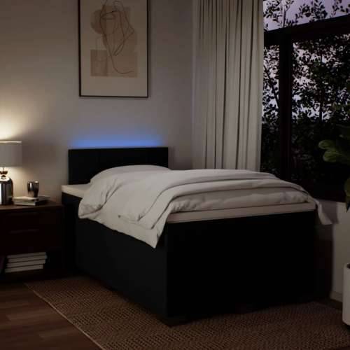 Krevet box spring s madracem crni 120 x 190 cm od tkanine - Crna 120 x 190 cm Blok s kvadratima Cijena