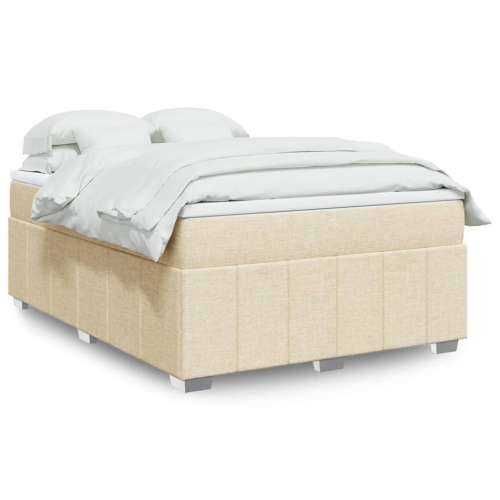 Krevet s oprugama i madracem krem 140 x 190 cm od tkanine - Krema 140 x 190 cm Cijena