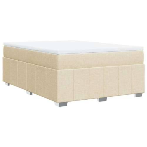 Krevet s oprugama i madracem krem 140 x 190 cm od tkanine - Krema 140 x 190 cm Cijena