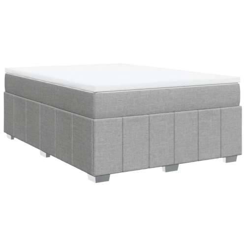 Krevet box spring s madracem svjetlosivi 140x200 cm od tkanine - Svjetlosiva 140 x 200 cm Cijena
