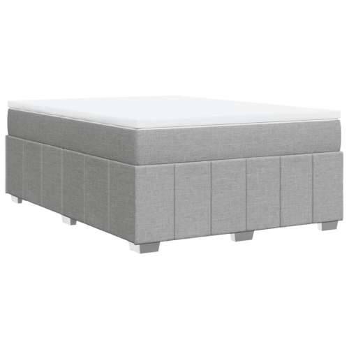 Krevet box spring s madracem svjetlosivi 140x200 cm od tkanine - Svjetlosiva 140 x 200 cm Cijena