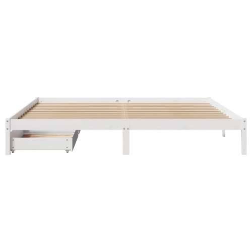 Okvir kreveta bez madraca bijeli 200x200 cm od masivne borovine - Bijela 200 x 200 cm Cijena