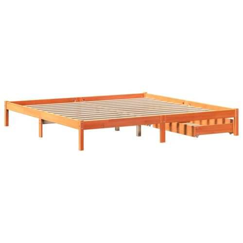 Okvir kreveta bez madraca voštano smeđi 200x200 cm od borovine - Voštano smeđa 200 x 200 cm Cijena