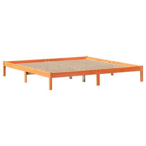 Okvir kreveta bez madraca voštano smeđi 200x200 cm od borovine - Voštano smeđa 200 x 200 cm Cijena
