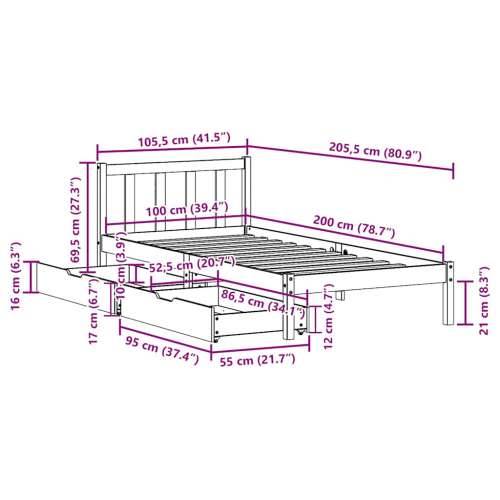 Okvir kreveta bez madraca bijeli 100x200 cm konstruirano drvo - Bijela 100 x 200 cm Cijena