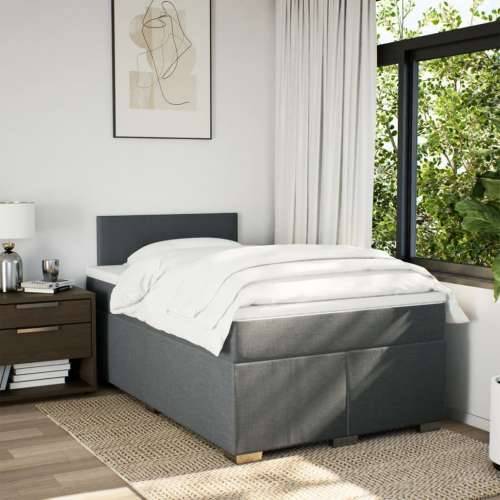 Krevet box spring s madracem tamnosivi 120 x 190 cm tkanina - Tamno siva 120 x 190 cm Gladak dizajn Cijena