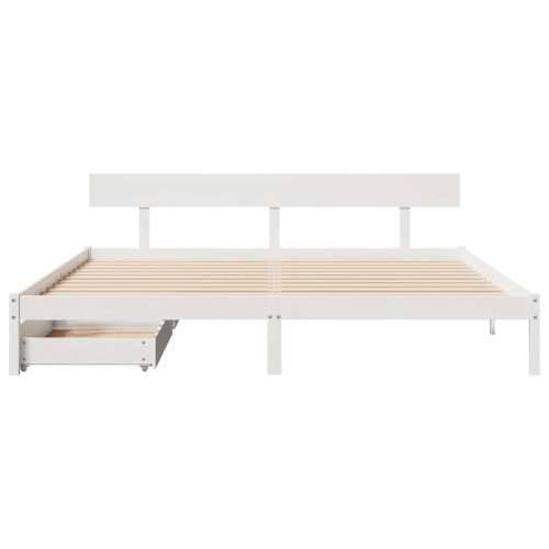 Okvir kreveta bez madraca bijeli 200x200 cm od masivne borovine - Bijela 200 x 200 cm Cijena