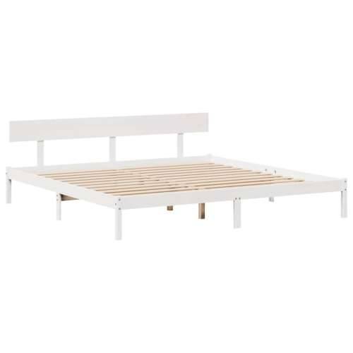 Okvir kreveta bez madraca bijeli 200x200 cm od masivne borovine - Bijela 200 x 200 cm Cijena