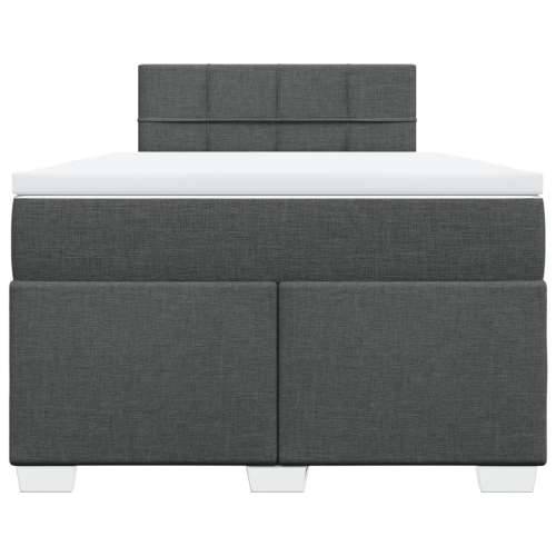 Krevet box spring s madracem tamnosivi 120 x 190 cm tkanina - Tamno siva 120 x 190 cm Blok s kvadratima Cijena