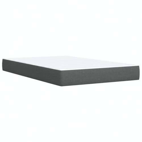Krevet box spring s madracem tamnosivi 120 x 190 cm tkanina - Tamno siva 120 x 190 cm Blok s kvadratima Cijena