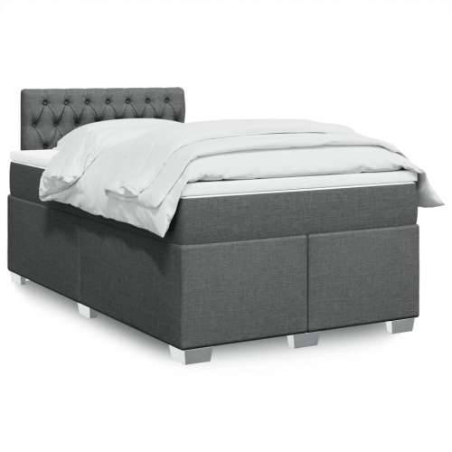 Krevet box spring s madracem tamnosivi 120 x 190 cm tkanina - Tamno siva 120 x 190 cm Dizajn s gumbima Cijena