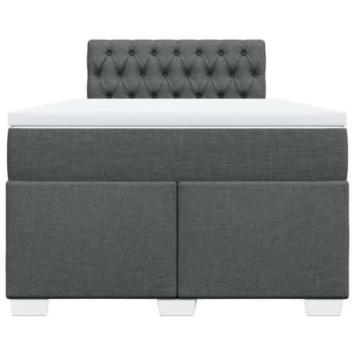 Krevet box spring s madracem tamnosivi 120 x 190 cm tkanina - Tamno siva 120 x 190 cm Dizajn s gumbima Cijena