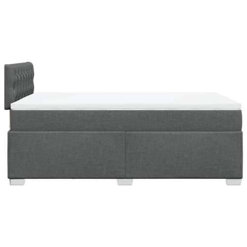 Krevet box spring s madracem tamnosivi 120 x 190 cm tkanina - Tamno siva 120 x 190 cm Dizajn s gumbima Cijena