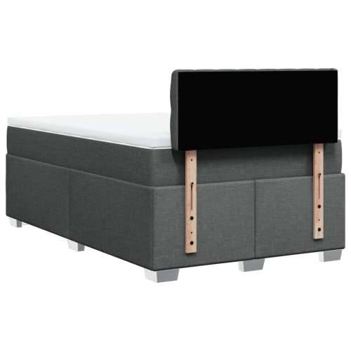 Krevet box spring s madracem tamnosivi 120 x 190 cm tkanina - Tamno siva 120 x 190 cm Dizajn s gumbima Cijena