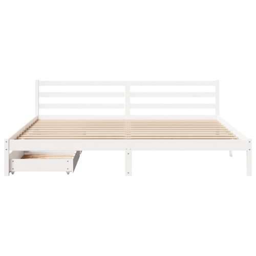 Okvir kreveta bez madraca bijeli 200x200 cm od masivne borovine - Bijela 200 x 200 cm Cijena