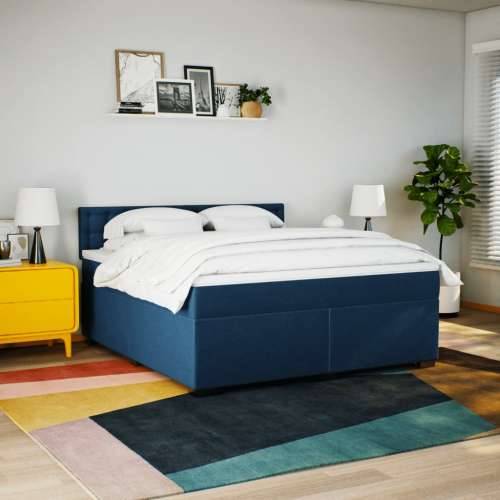 Krevet s oprugama i madracem plavi 180x200 cm od tkanine - Plava 180 x 200 cm gumbi Cijena