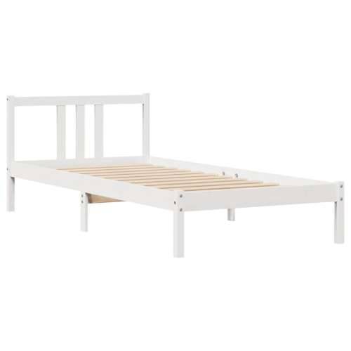 Okvir kreveta bez madraca bijeli 90 x 200 cm masivna borovina - Bijela 90 x 200 cm Cijena