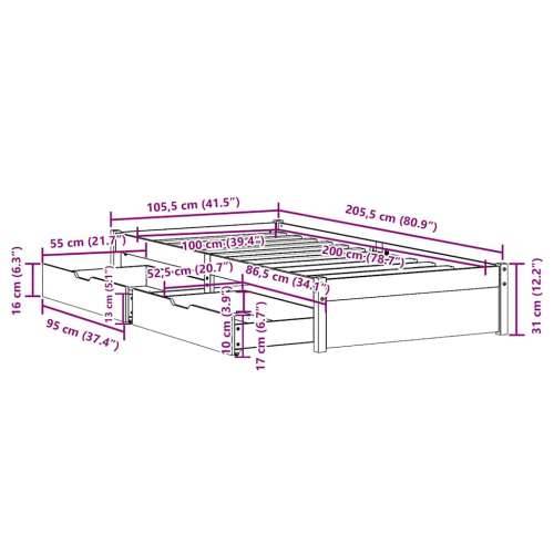 Okvir kreveta bez madraca bijeli 100x200 cm konstruirano drvo - Bijela 100 x 200 cm Cijena