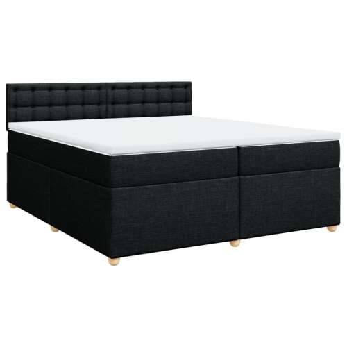 Krevet s oprugama i madracem crni 200x200 cm od tkanine - Crna 200 x 200 cm gumbi Cijena