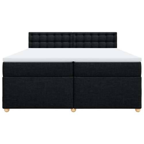 Krevet s oprugama i madracem crni 200x200 cm od tkanine - Crna 200 x 200 cm gumbi Cijena