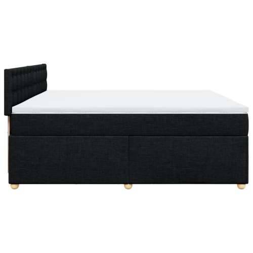 Krevet s oprugama i madracem crni 200x200 cm od tkanine - Crna 200 x 200 cm gumbi Cijena