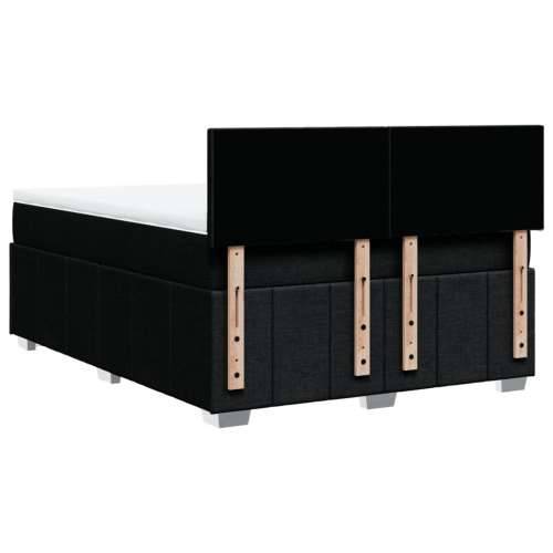 Krevet s oprugama i madracem crni 140 x 190 cm od tkanine - Crna 140 x 190 cm Gladak dizajn Cijena