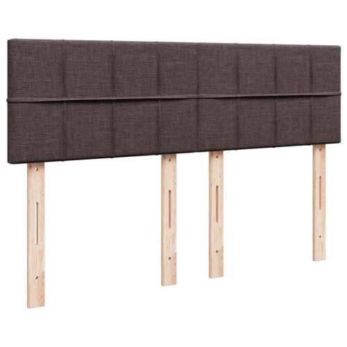 Krevet s oprugama i madracem tamnosmeđi 140 x 190 cm od tkanine - Tamno smeđa 140 x 190 cm Blok s kvadratima Cijena