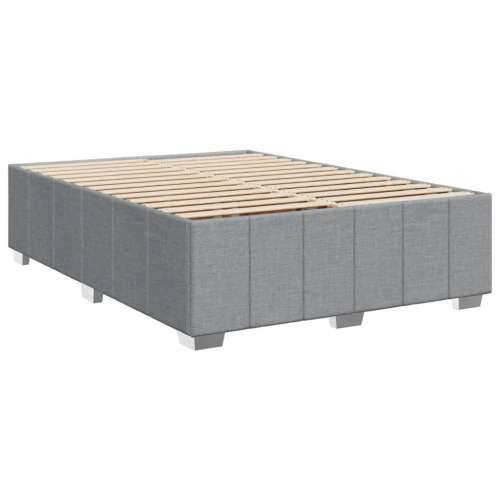 Krevet s oprugama i madracem svjetlosivi 140x190 cm od tkanine - Svjetlosiva 140 x 190 cm Dizajn s gumbima Cijena