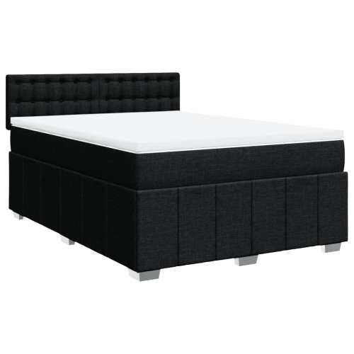 Krevet s oprugama i madracem crni 140 x 190 cm od tkanine - Crna 140 x 190 cm gumbi Cijena