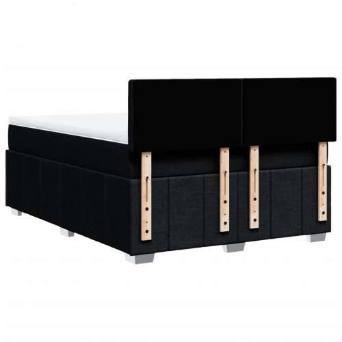 Krevet s oprugama i madracem crni 140 x 190 cm od tkanine - Crna 140 x 190 cm gumbi Cijena