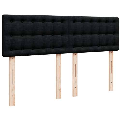 Krevet s oprugama i madracem crni 140 x 190 cm od tkanine - Crna 140 x 190 cm gumbi Cijena