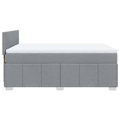 Krevet box spring s madracem svjetlosivi 140x200 cm od tkanine - Svjetlosiva 140 x 200 cm Blok s kvadratima Cijena