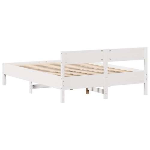 Okvir kreveta bez madraca bijeli 140 x 190 cm masivna borovina - Bijela 140 x 190 cm Cijena
