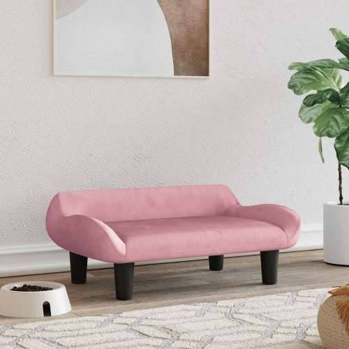 Krevet za pse ružičasti 70 x 40 x 24 cm baršunasti - Ružičasta Baršun Cijena