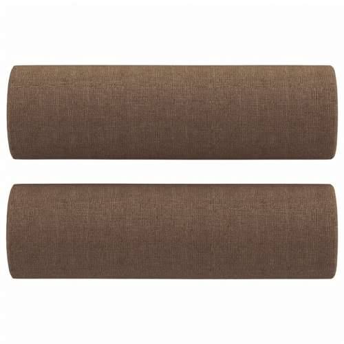 2-dijelni set sofa s jastucima smeđi od tkanine - Smeđa s jastučićima Cijena