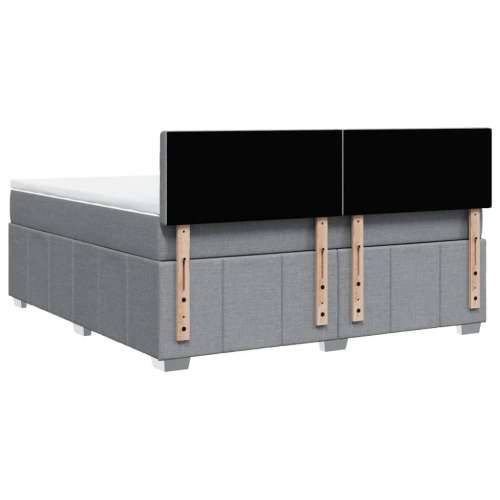 Krevet s oprugama i madracem svjetlosivi 180x200 cm od tkanine - Svjetlosiva 180 x 200 cm gumbi Cijena