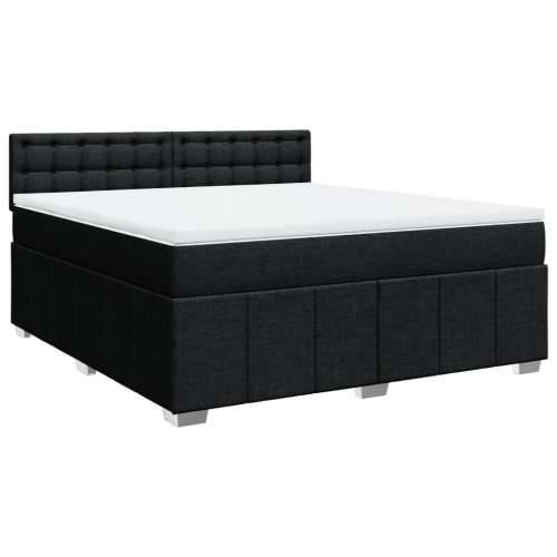 Krevet s oprugama i madracem crni 180x200 cm od tkanine - Crna 180 x 200 cm gumbi Cijena