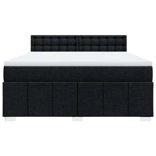 Krevet s oprugama i madracem crni 180x200 cm od tkanine - Crna 180 x 200 cm gumbi Cijena