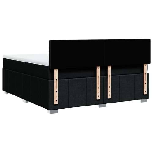Krevet s oprugama i madracem crni 180x200 cm od tkanine - Crna 180 x 200 cm gumbi Cijena