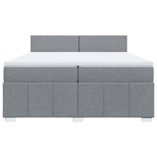 Krevet s oprugama i madracem svjetlosivi 200 x 200cm od tkanine - Svjetlosiva 200 x 200 cm Gladak dizajn Cijena