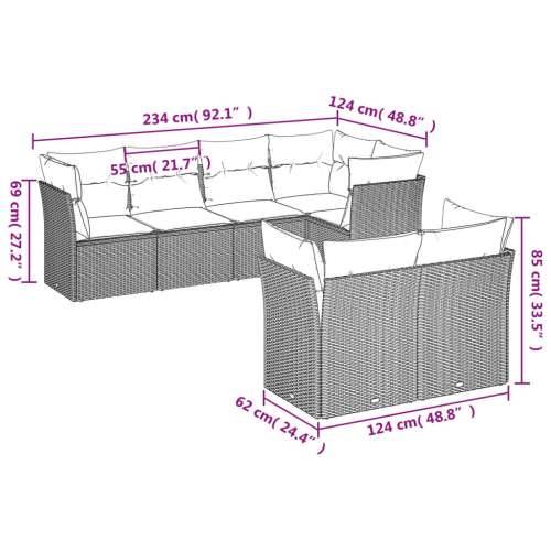 Vrtna garnitura - 7-dijelni set vrtnih sofa svjetlosivi od poliratana - Svjetlosiva 7 Cijena