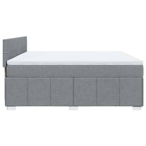 Krevet s oprugama i madracem svjetlosivi 200 x 200cm od tkanine - Svjetlosiva 200 x 200 cm Blok s kvadratima Cijena