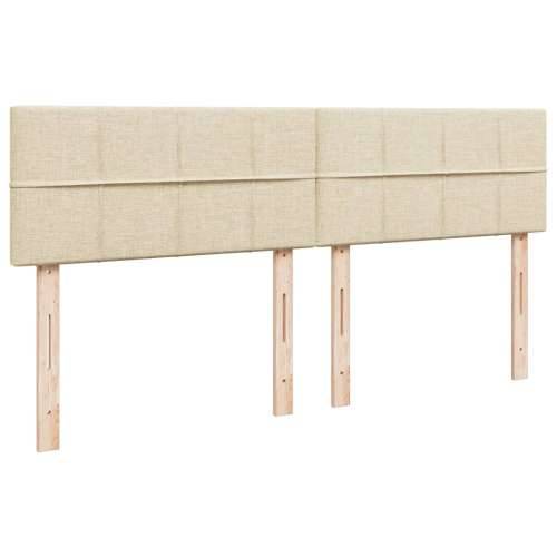 Krevet s oprugama i madracem krem 200 x 200 cm od tkanine Krema 200 x 200 cm Blok s kvadratima Cijena