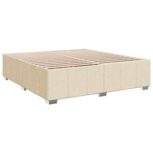 Krevet s oprugama i madracem krem 200 x 200 cm od tkanine Krema 200 x 200 cm Blok s kvadratima Cijena