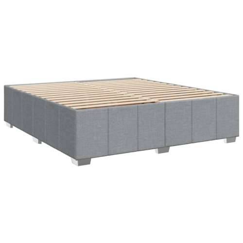 Krevet s oprugama i madracem svjetlosivi 200 x 200cm od tkanine - Svjetlosiva 200 x 200 cm Dizajn s gumbima Cijena