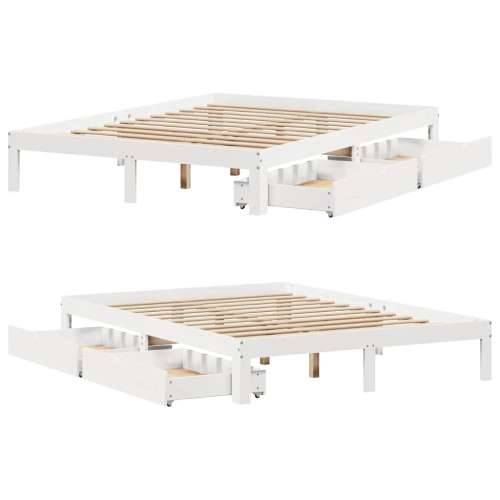 Okvir kreveta s ladicama bez madraca bijeli 120x190 cm - Bijela 120 x 190 cm Cijena