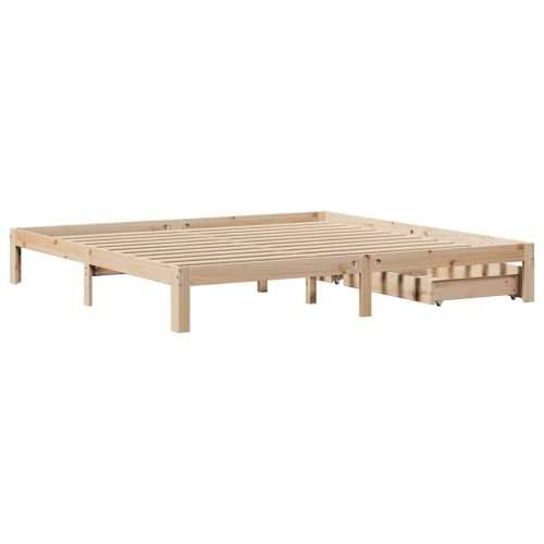 Okvir kreveta s ladicama bez madraca 200x200 cm - Prirodna 200 x 200 cm Cijena