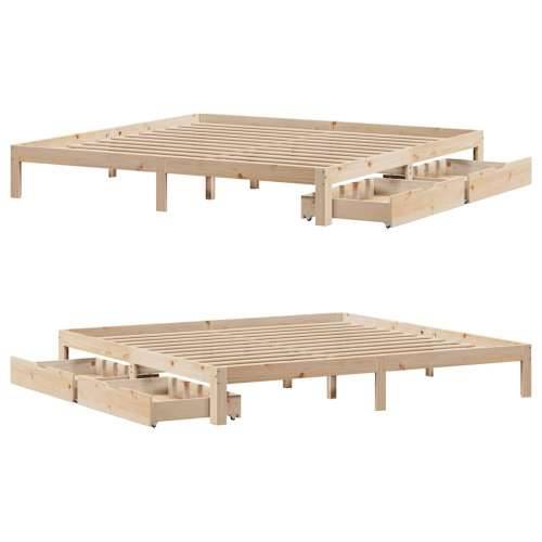 Okvir kreveta s ladicama bez madraca 200x200 cm - Prirodna 200 x 200 cm Cijena