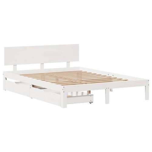 Okvir kreveta s ladicama bez madraca bijeli 135x190 cm - Bijela 135 x 190 cm Cijena