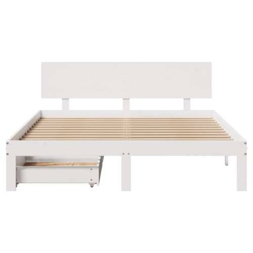 Okvir kreveta s ladicama bez madraca bijeli 140x190 cm - Bijela 140 x 190 cm Cijena